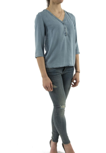 Tee shirt Veromoda 10211063 trudy medium blue denim