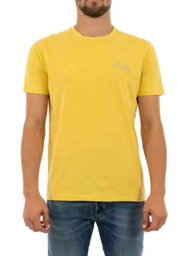 tee shirt kulte corpo script jaune vintage