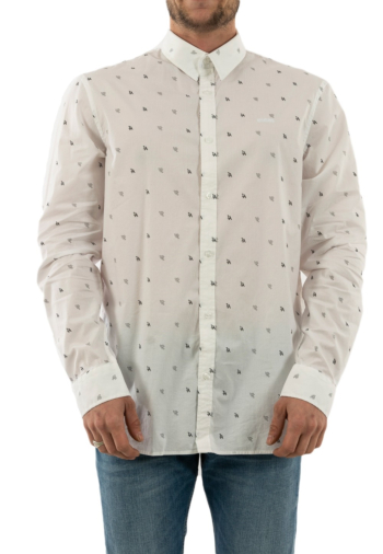 chemise guess jeans m01h25 collins pyy0 wht/blk