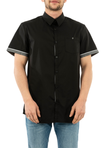 chemise manches courtes guess jeans m02h55 sunset noir