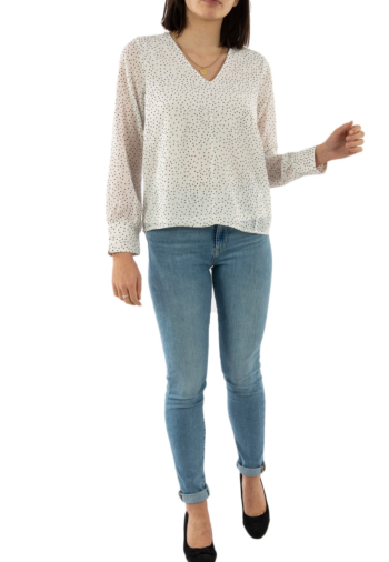 Tee shirt manches longues only beatrice cloud dancer