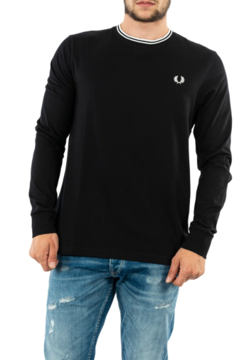 Tee shirt manches longues fred perry twin tipped 102 black