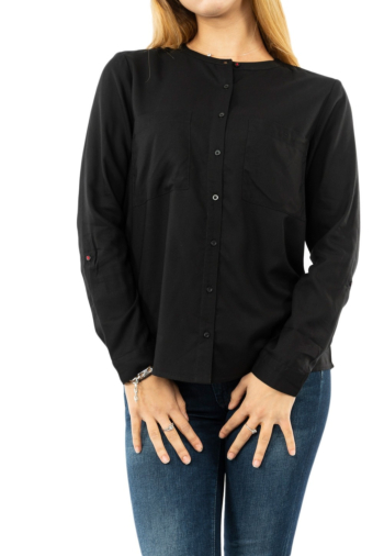 chemisier street one solid buttoned w pocket 10001 black