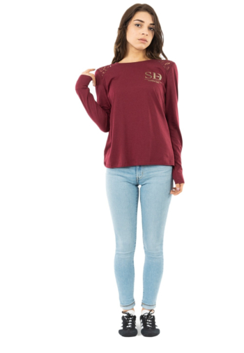 tee shirt manches longues superdry w6010363a rouge