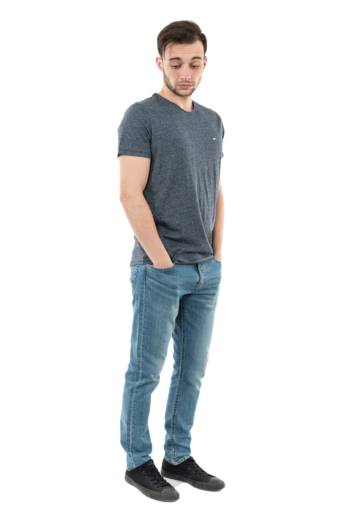 Tee shirt tommy jeans slim jaspe c neck c87 twilight navy