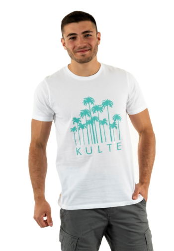 tee shirt kulte palms white