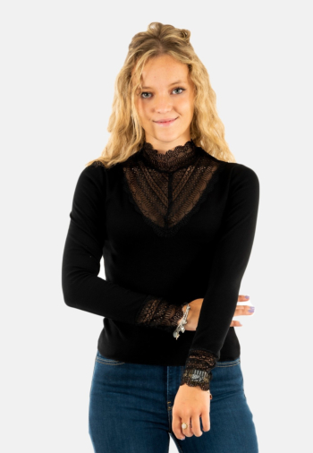 Tee shirt manches longues only tilde black black lace