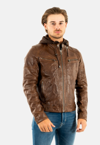 Blousons cuir daytona bishop dark cognac