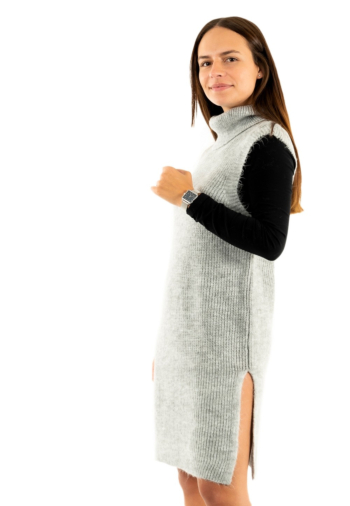 robe only cora light grey melange