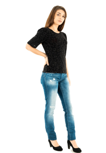 tee shirt ichi cheetah 194008 black