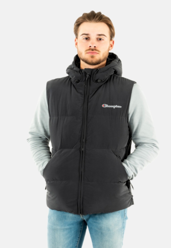 gilets ss manche champion hooded full zip noir