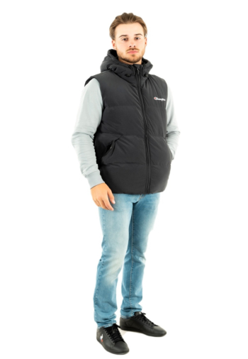 gilets ss manche champion hooded full zip noir