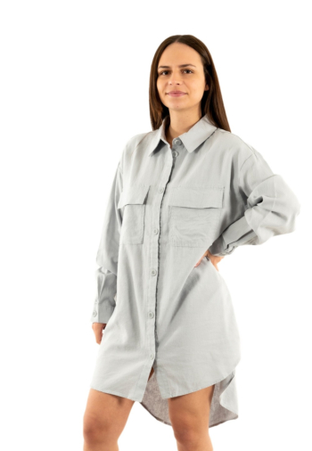 robe only ludo linen bleu