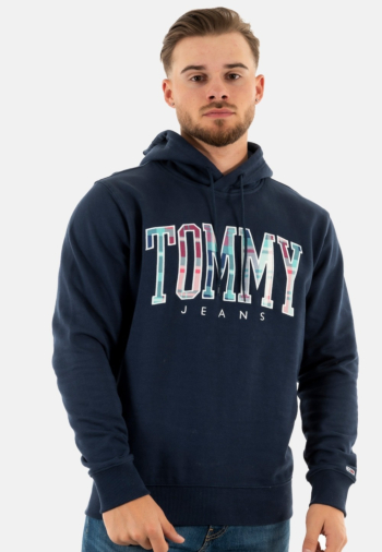 sweat tommy jeans reg tartan bleu