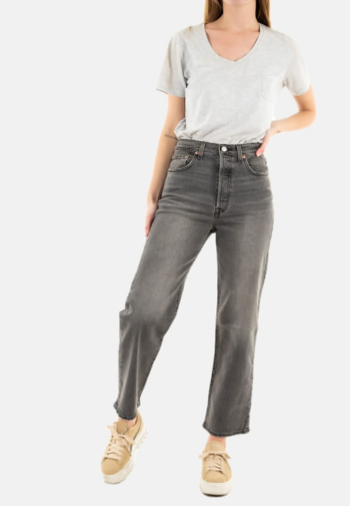 Jeans levi's® ribcage straight ankle 0132 black worn in