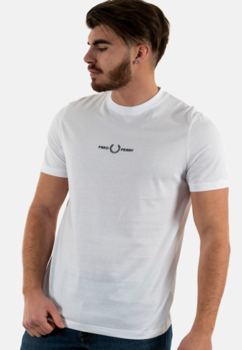 Tee shirt fred perry embroidered 100 white