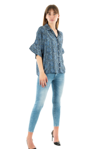 chemisier manches courtes lauren vidal be2162n moon