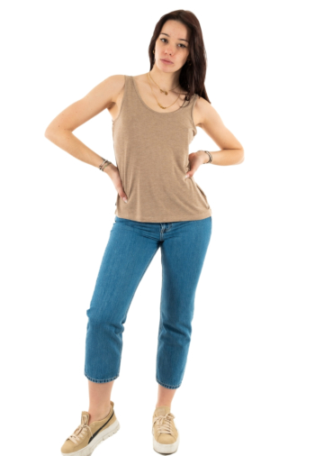 débardeurs superdry studios jersey tank 9iq tan metallic