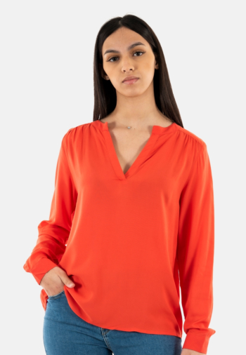 tee shirt manches longues ichi main 171664 poppy red