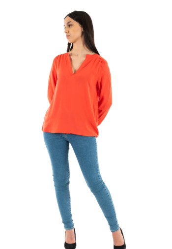 tee shirt manches longues ichi main 171664 poppy red