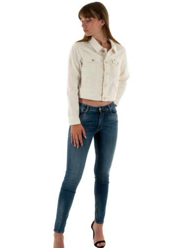 blousons et vestes tommy jeans pop cord ybh ancient white