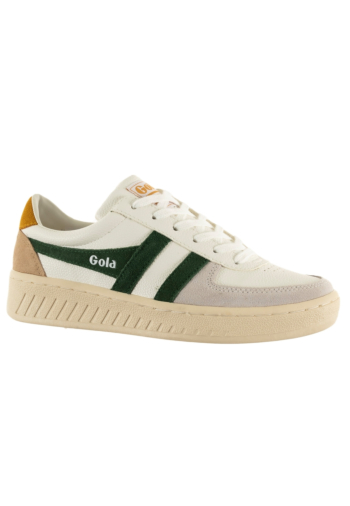 Baskets basses gola grandslam trident white/evergrren/sun