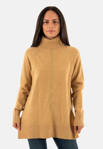 gilets cardigans lola casademunt jersey cuello alto camel