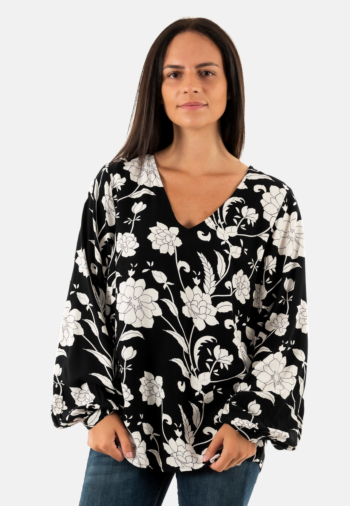 tee shirt manches longues ichi nasreen 202331 white cut flower