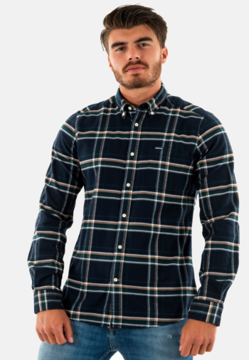 Chemise barbour ronan tailored check shirt bl53 inky blue