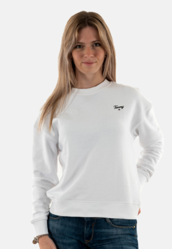 sweat tommy jeans bxy script ybr white