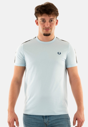 Tee shirt fred perry contrast tape ringer v27 lightice/wrmgrey