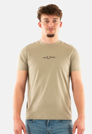 Tee shirt fred perry embroidered u54 warm grey