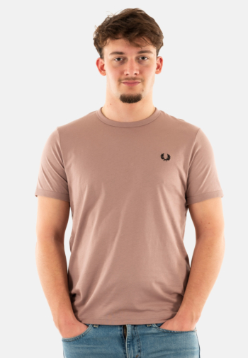 Tee shirt fred perry m3519 v05 dark pink/black