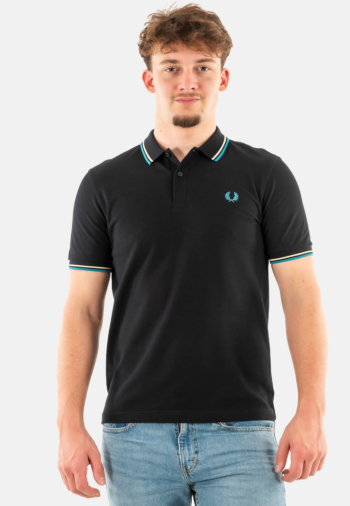 Polos fred perry mm3600 u96 bk/icecre/cyblu