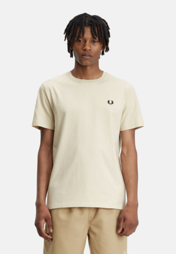 Tee shirt fred perry crew neck v54 oatmeal / black