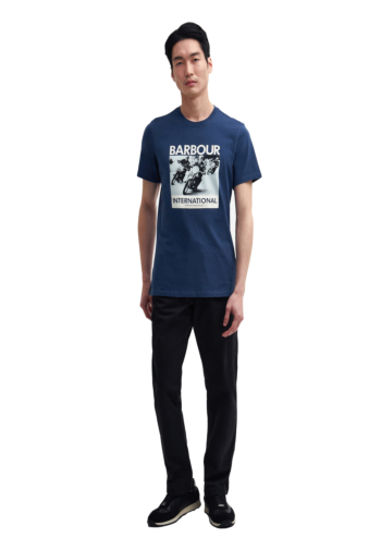 Tee shirt barbour intl chisel ny55 washed cobalt