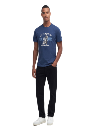 Tee shirt barbour intl speedway ny55 washed cobalt