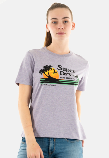 Tee shirt superdry outdoor stripe relaxed 2bf parma violet purple marl