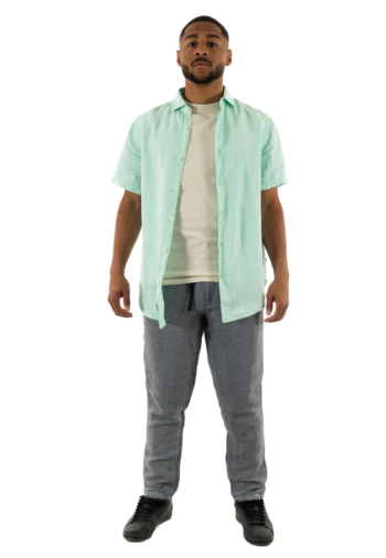 Chemise manches courtes superdry studios casual linen 2md spearmint light green