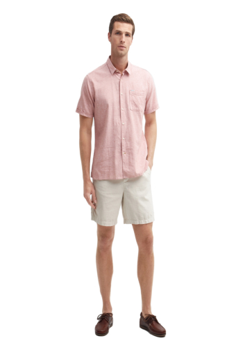 Chemise manches courtes barbour nelson s/s summer pi55 pink clay