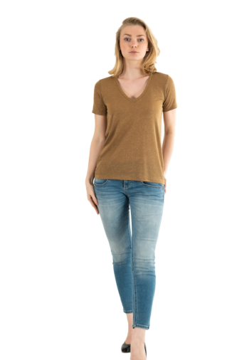 Tee shirt please t0ay 2483 sabbia/oro