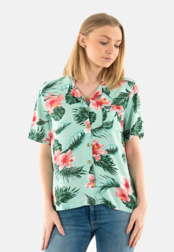 Chemisier manches courtes superdry beach resort 2kl luna rose mint