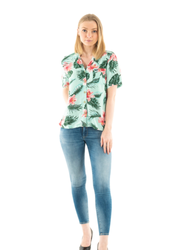 Chemisier manches courtes superdry beach resort 2kl luna rose mint