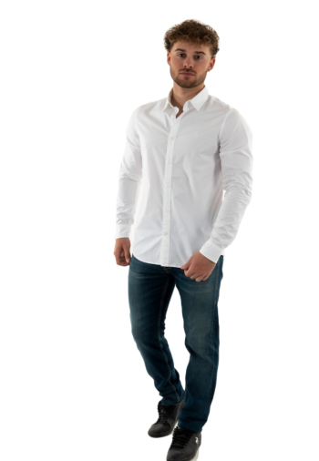 Chemise calvin klein jeans slim stretch yaf bright white