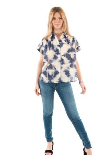 Chemisier manches courtes ichi emmeretta 203116 tie dye aop