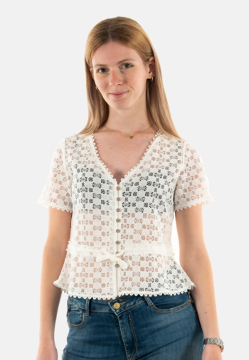 Chemisier manches courtes morgan 231-date ecru