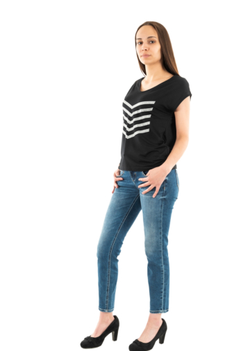 Tee shirt hbt justine 90s black/silver