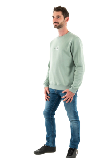 Sweat calvin klein jeans monologo crew pff slate gray