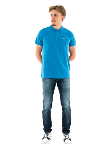 Polos tommy jeans slim placket c2t coastal cobalt