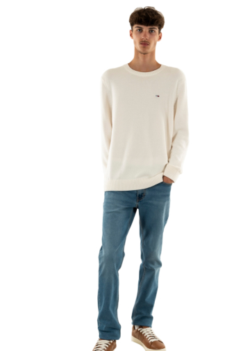 Pull leger tommy jeans slim essntls ybh ancient white